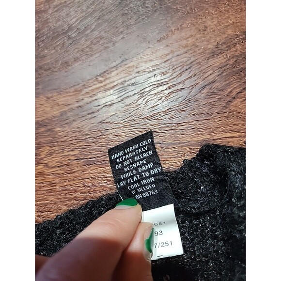 MODA International Black Loose Crochet Sweater With Sequin Accents Size XL - Picture 4 of 9